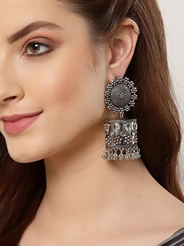 Stylish Oxidised Jhumka Earrings for Women